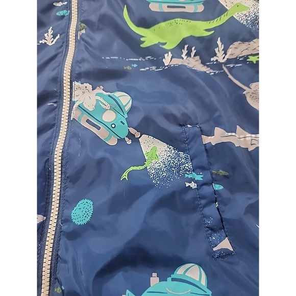 Top‎ & Sky Kids Blue Hooded Lined Zip-Up Rain Coat, Size Large. Submarine Shark - Picture 2 of 9